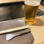 月島もんじゃ こぼれや - 恵比寿ビール、樽生