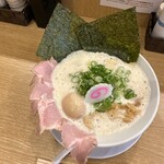 竹内ススル - 鶏そば全乗 1,200円　ネギ、メンマ、ナルト、のり、煮玉子、チャーシュー4枚入