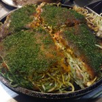 広島風お好み焼 もみじ屋 - もみじ屋(肉玉いか天ソバダブル)