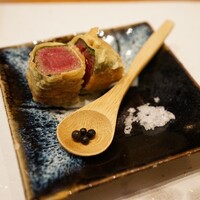 天婦羅 みやしろ - シャトーブリアンの湯葉巻き