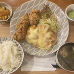 Mentoteishoku hukunoki - エビマヨ＋唐揚げW定食
