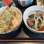 小川家 - やさい天丼 まぐろ漬け丼