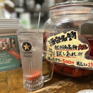 イチオシは南高梅を使用した梅干しサワー♪お得な飲み放題もアリ
