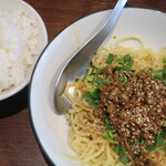 Kisuya tantammen rien - 三元豚の汁なし担担麺＋ライス