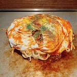たこ焼き モダン焼き ふるちゃん - 豚モダン焼きに、イカと海老追加