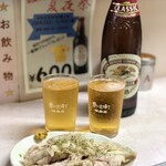 岐阜屋 - 蒸し鶏と瓶ビール