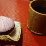 天ぷら とばり - 食後の最中とお茶