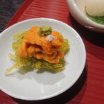 天ぷら とばり - あおさの天ぷら、ウニ乗せ