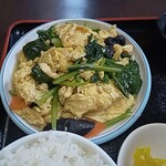 台湾料理 福祥居 - ほうれん草と玉子炒め定食
