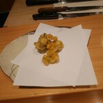 鮨 熊 - トウモロコシと生姜のかき揚げ
