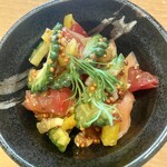 Unagi Kushiyaki Unakushi - お通し　夏野菜とサーモン