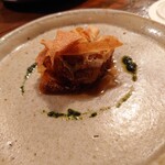 ラトリエ・ドゥ・ヴィーブル - 鮎のコンフィと蔵王茄子ステーキの包み焼き