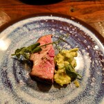 ラトリエ・ドゥ・ヴィーブル - 羊肉名取の枝豆のゴルゴンゾーラ