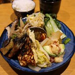 村田 みつい - 日替わりランチ(1,000円)
            野菜の惣菜･キャベツのオムレツ･素麺