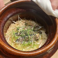 一石三鳥 別邸 - 食事(鰯と白瓜の土鍋ご飯)