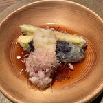 六雁 - 六雁(茄子と鱧の天ぷら)