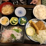 魚亥子 - お刺身とフライの定食