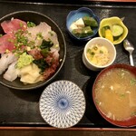 魚亥子 - 3色丼の定食