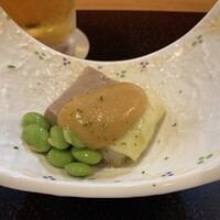 四季彩 - 突出し イチジクと胡麻豆腐