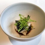 Ohtsu - 天然鰻の炭火焼き 辛子水菜 赤ワインとペドロヒメネスのソース