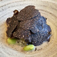 レストラン オオツ - 枝豆 玄米のリゾット 豪産の黒トリュフ