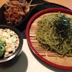 ちゃらん - ざるちゃそば、おばんざいとデザートのセット820円