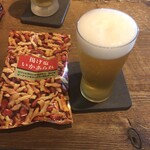 麹町いづみや しろ - 100.あがりビール、あげ塩いかあられ