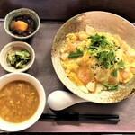 中華工房おかげさま - 海鮮入り半熟卵ごはん定食