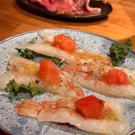 紅蝦鰤魚的意式生拌肉片