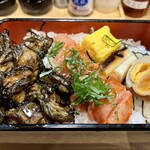 竹乃屋 - 博多明太と鶏炭火焼定食