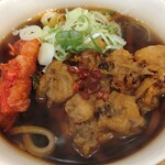 一〇そば - 太蕎麦、ゲソ天、紅生姜半分