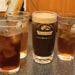 Morinoen Karaoke Chaya - 2013.9 極上ほうじ茶（400円）、極上ほうじ茶ハイ（490円）、ほうじ茶ビール（800円→500円）