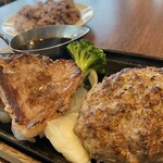 炭火焼ハンバーグカキヤス - 料理写真:カットステーキ&ハンバーグ