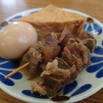 白ひげ食堂 - おでん(△厚揚げ 近江牛すじ肉 たまご)