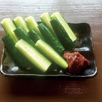 Spicy meat miso cucumber