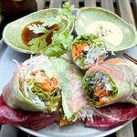 Seed style spring rolls 2 types of sauce