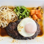 グリル大阪 - ★ハンバーグステーキ玉子添@700税別（takeout）