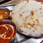 スパイス王国mini - よりどりダブルカレーセット・チーズナン