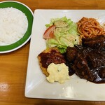 キッチンブラウン - 煮込みハンバーグ&チーズハムカツset