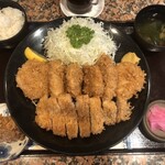 はららき - 肉盛り御膳（1,980円）、カキフライ（+180円）