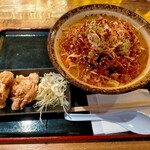 Kanazawa Miso Ramen Kamisen - 辛ネギ味噌ラーメン1000円、唐揚げ二個360円