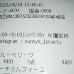 cafe nekoji - レシート。