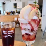 My Home Coffee, Bakes, Beer - ■桃のアイスパフェ(R5.8月下旬)