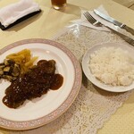 グルメ、ボルドー - 料理写真:「牛カツレツ」1,100円税込み♫、「ライス」165円税込み♫