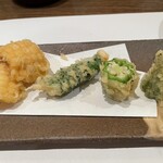 天婦羅割烹 すみ - ピュアホワイト 海老海苔巻き オクラ