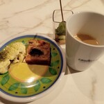 KIHARU Brasserie - 小倉クリーム、パンプティング、白玉抹茶わらび餅、コーヒー