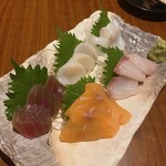 完全個室居酒屋 串ばってん - 旬魚五盛り合わせ