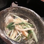 Oumikamo Ryouri Kamomura - エノキ、厚揚げ、水菜、豚肉の炊いたん。