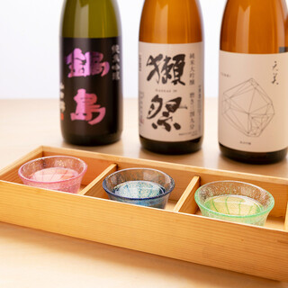 Isoroku ya - 全国銘酒飲み比べ（一白水成、鍋島、獺祭）イメージ