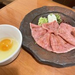 杏樹亭 - 焼すき＋生卵